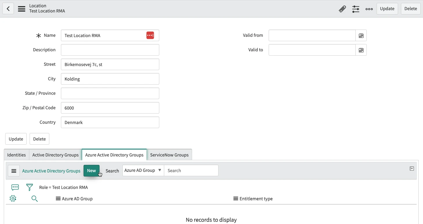 Add groups to the location