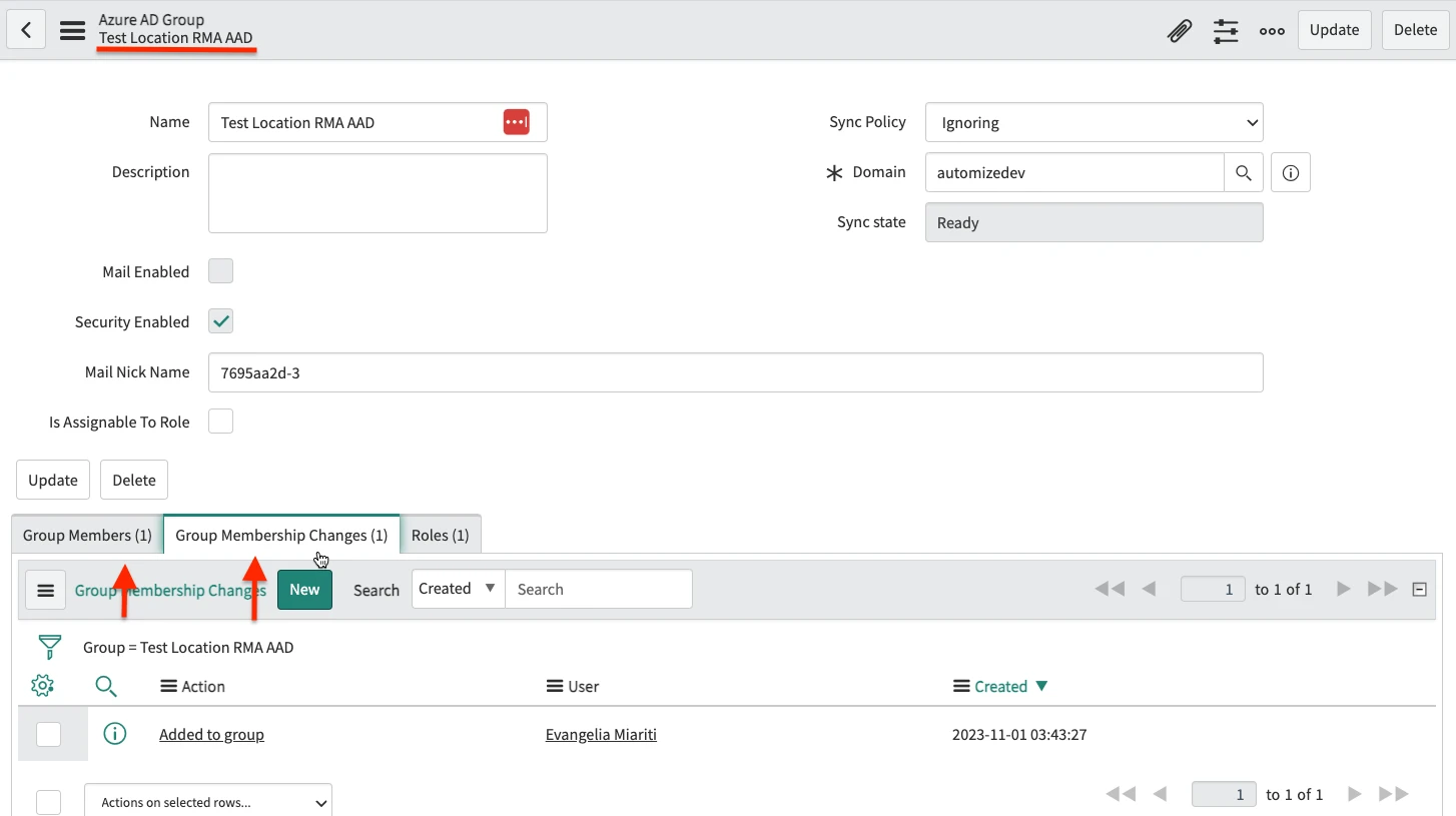 Accounts added to groups