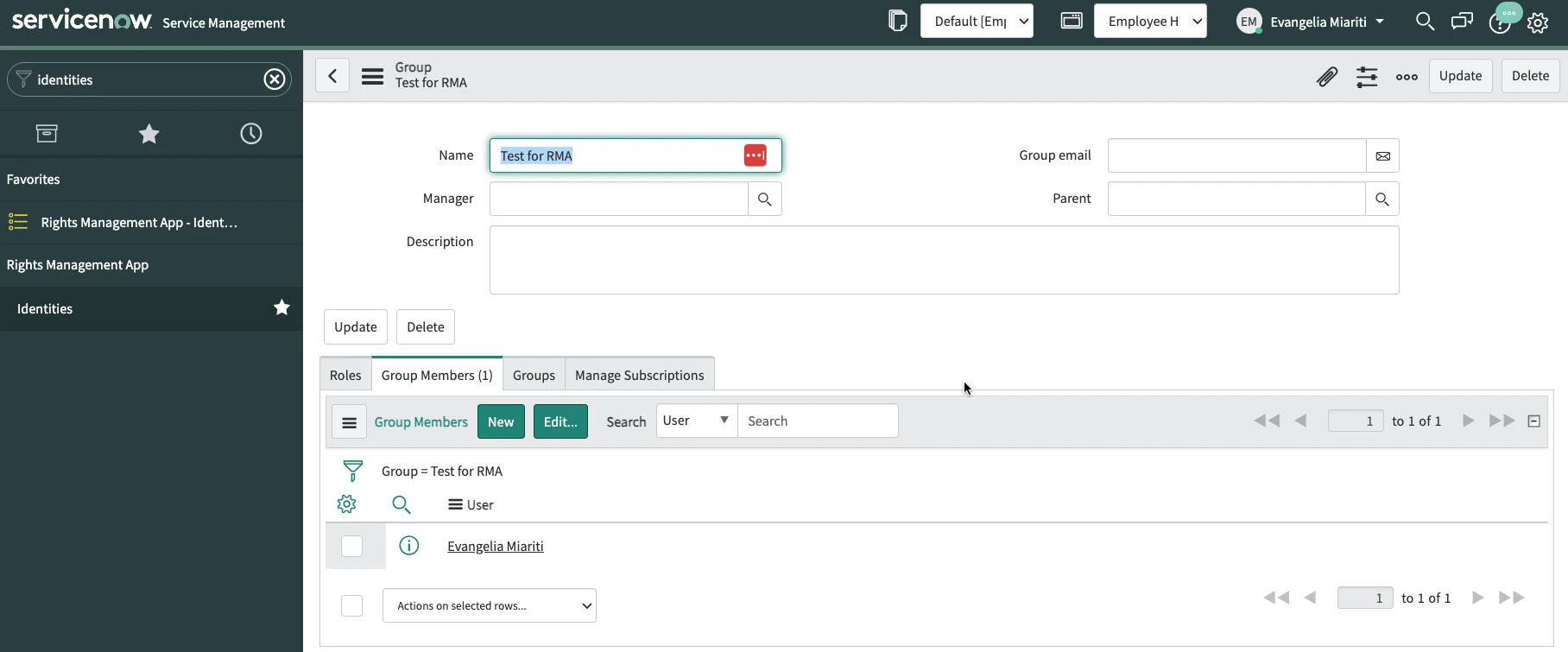Accounts added to groups