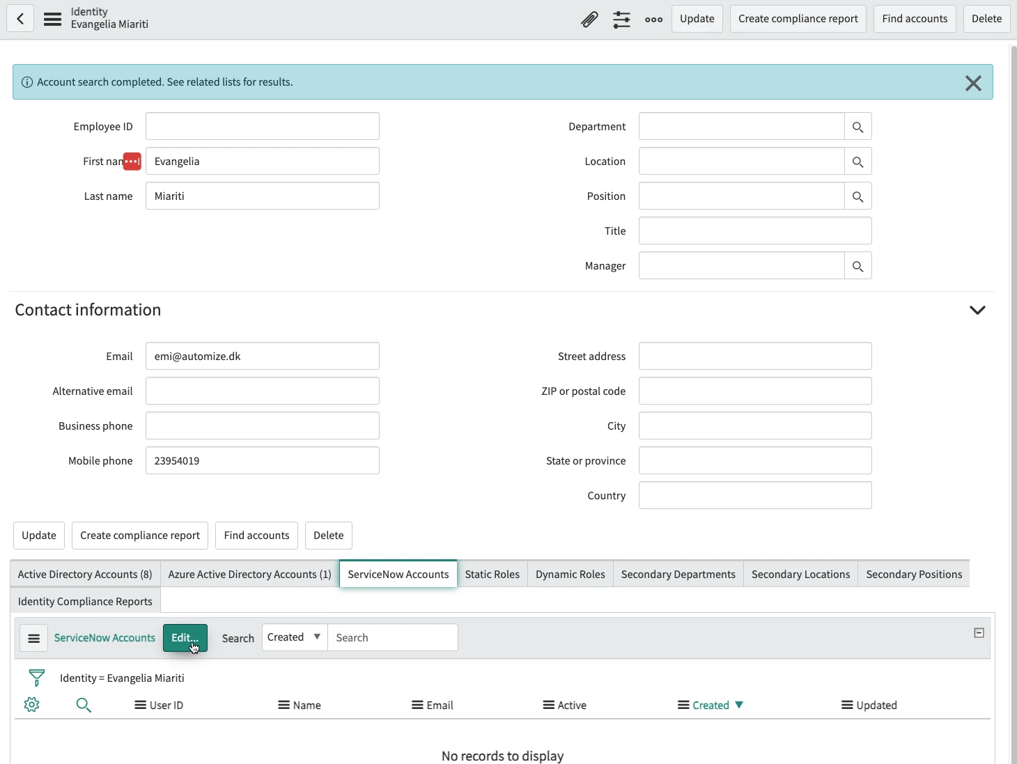 Link accounts manually