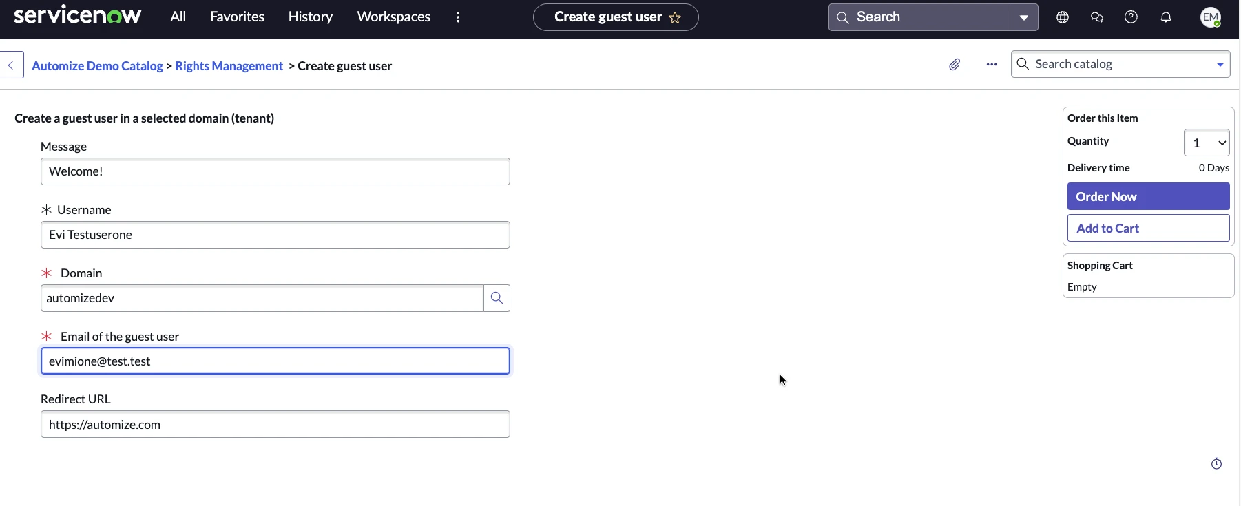 Create guest user test