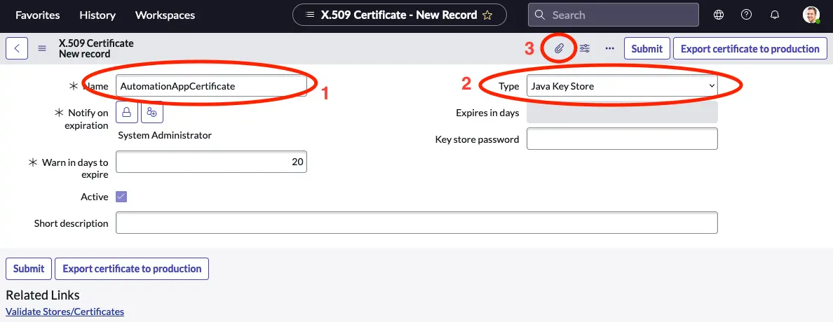 Click on new application
