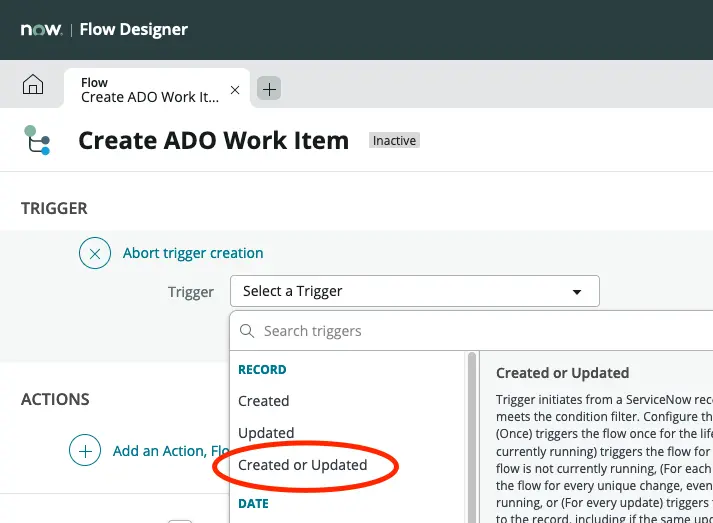 Add a trigger to the flow