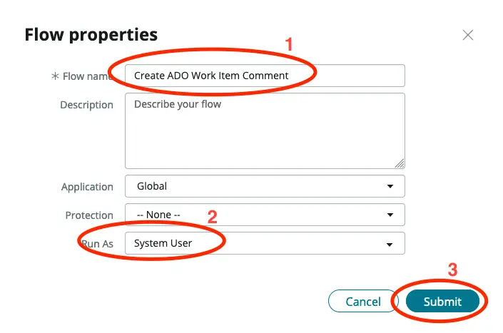 Work note showing a work item has been created