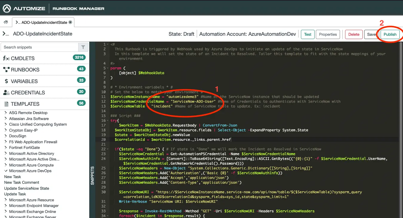 Work note showing a work item has been created