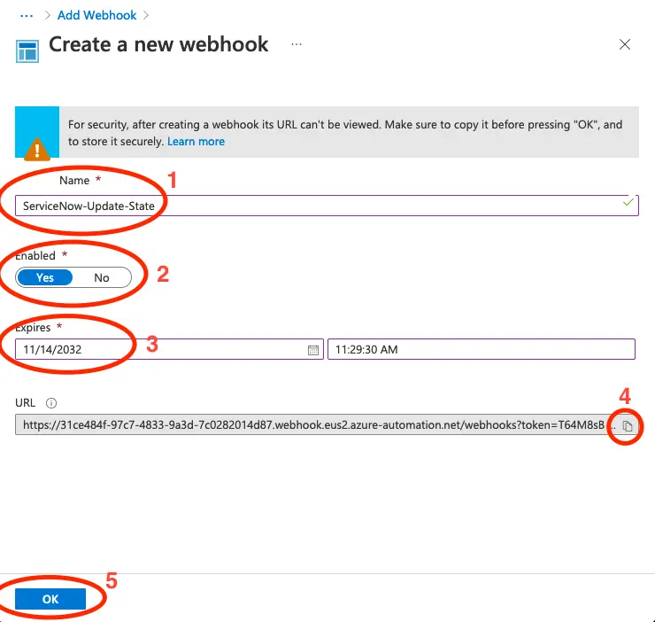 Work note showing a work item has been created