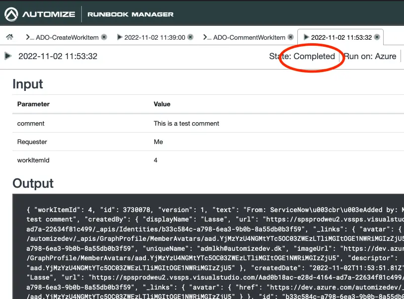 Wait for job to complete