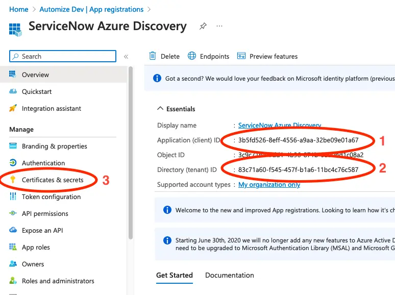 Register an application