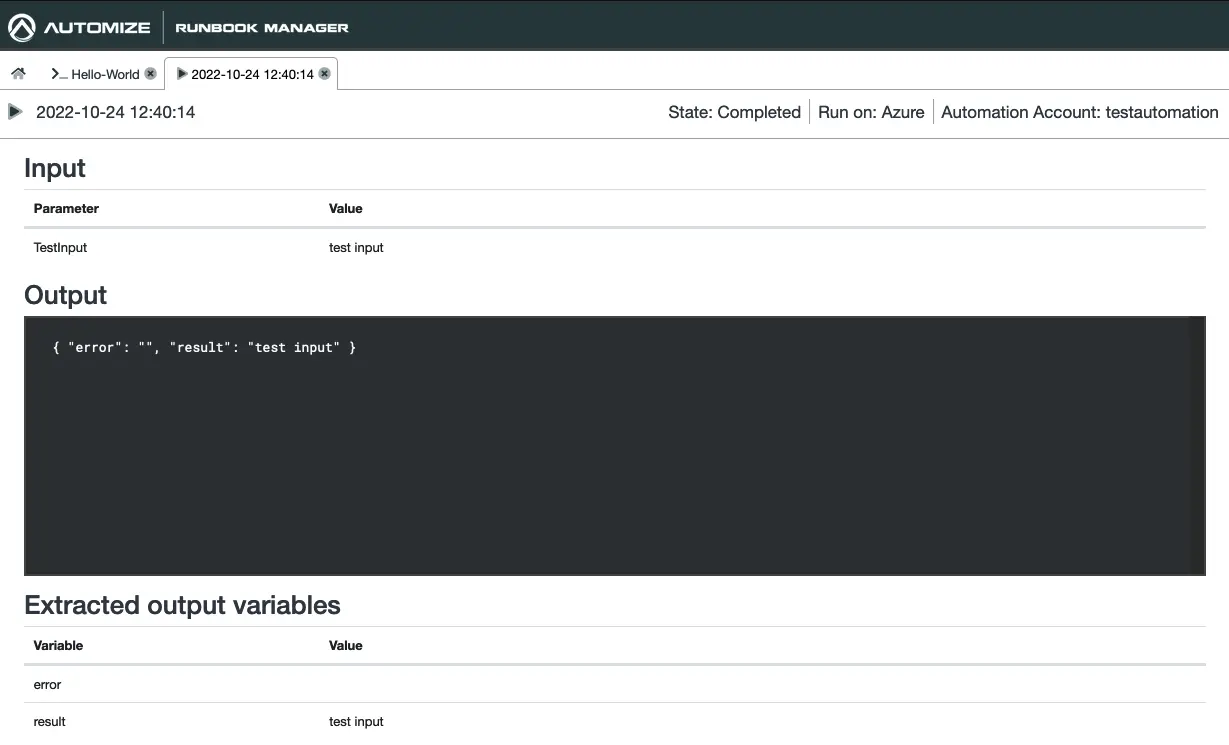 Select Automation Account