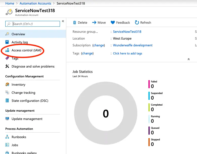 Click on Access control (IAM)