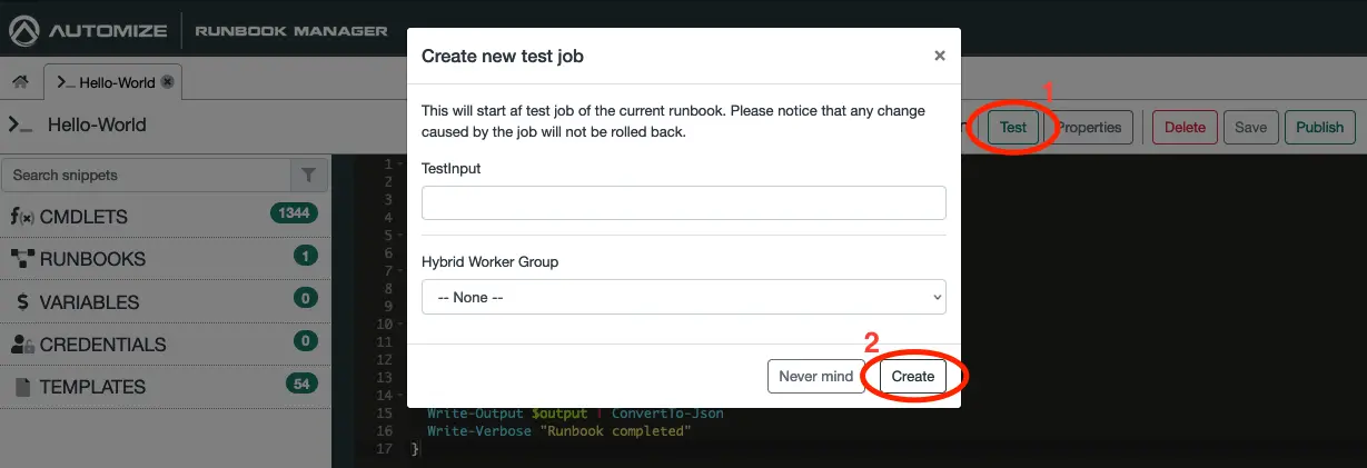Select Automation Account