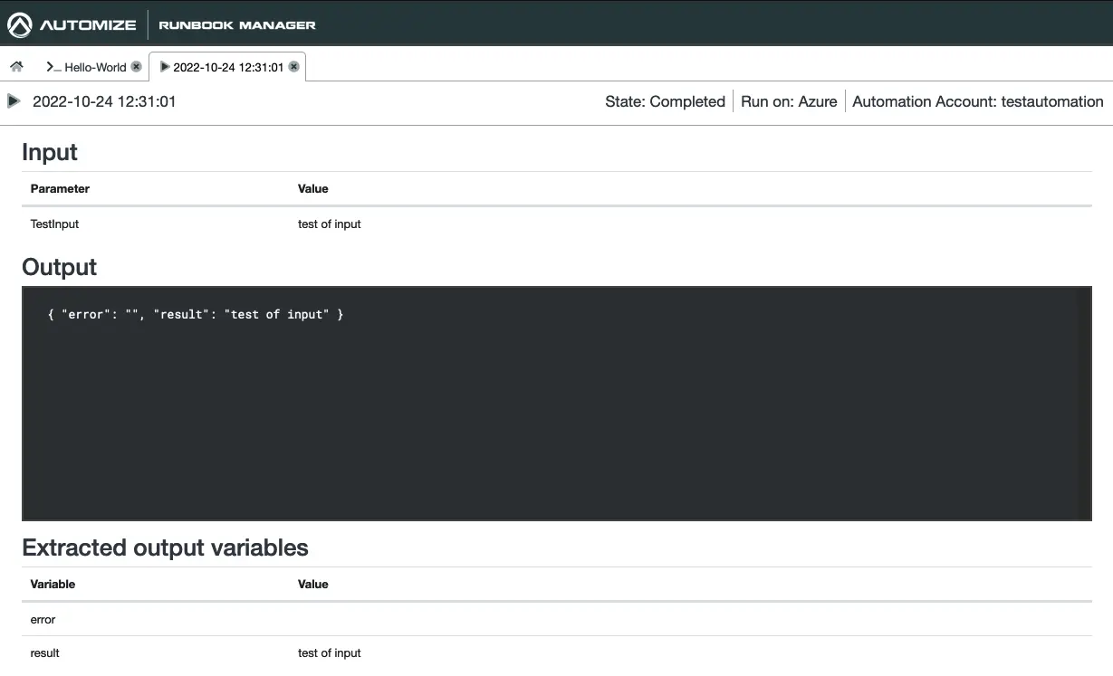 Select Automation Account